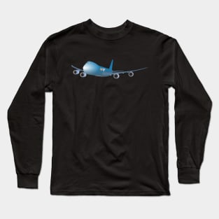 Blue Vector Plane Long Sleeve T-Shirt